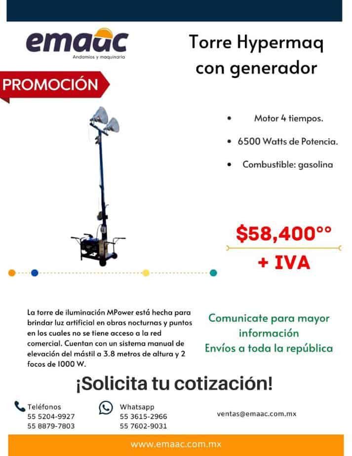 Torre de iluminación con generador Hypermaq